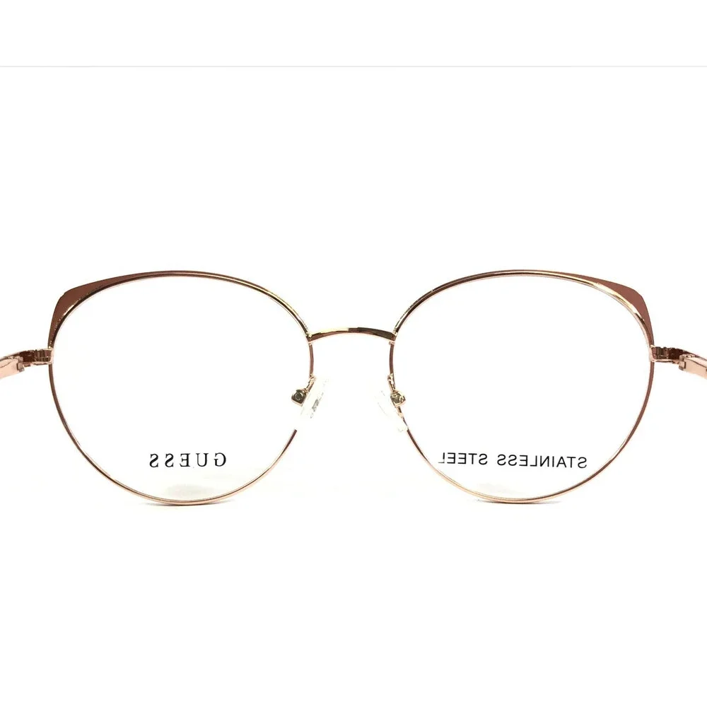 Guess Eyeglasses Frames GU2867 005 Black Rose Gold Round Full Rim 53-17-140